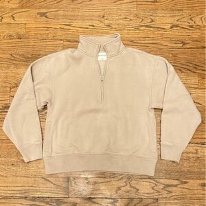 Abercrombie & Fitch Women’s Neutral Beige Fleece Half Zip Sweatshirt XS Travel